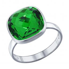 Серебряное кольцо SOKOLOV с кристаллом Swarovski 94011877 фото