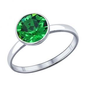 Серебряное кольцо SOKOLOV с кристаллом Swarovski 94011941 фото