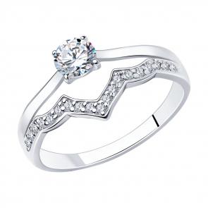 Серебряное кольцо SOKOLOV с фианитом 94012010 фото