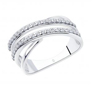 Серебряное кольцо SOKOLOV с фианитом 94012043 фото