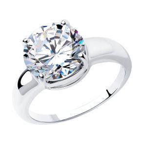 Серебряное кольцо SOKOLOV с фианитом 94012073 фото