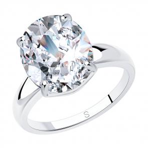 Серебряное кольцо SOKOLOV с фианитом 94012074 фото