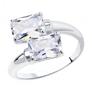 Серебряное кольцо SOKOLOV с фианитом 94012075 фото