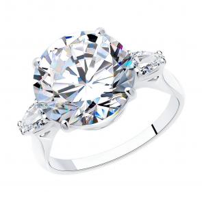 Серебряное кольцо SOKOLOV с фианитом 94012076-91 фото