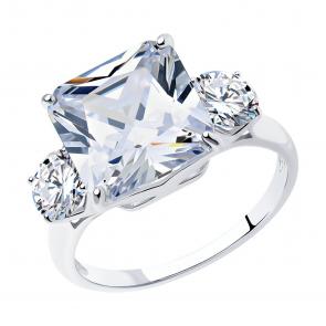 Серебряное кольцо SOKOLOV с фианитом 94012077 фото