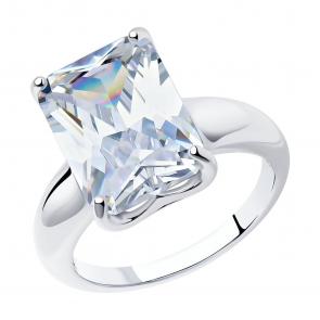 Серебряное кольцо SOKOLOV с фианитом 94012078 фото