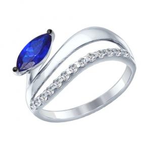 Серебряное кольцо SOKOLOV с фианитом 94012083 фото