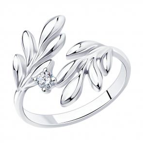 Серебряное кольцо SOKOLOV с фианитом 94012160 фото
