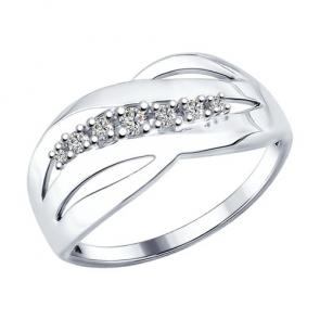 Серебряное кольцо SOKOLOV с фианитом 94012170 фото