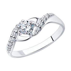 Серебряное кольцо SOKOLOV с фианитом 94012201 фото