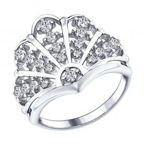 Серебряное кольцо SOKOLOV с фианитом 94012210 фото