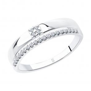 Серебряное кольцо SOKOLOV с фианитом 94012213-91 фото