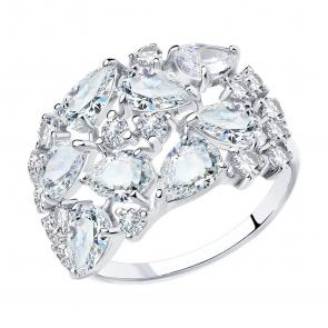 Серебряное кольцо SOKOLOV с фианитом 94012236-91 фото