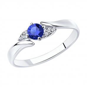 Серебряное кольцо SOKOLOV с фианитом 94012238 фото