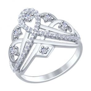 Серебряное кольцо SOKOLOV с фианитом 94012242 фото