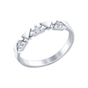 Серебряное кольцо SOKOLOV с фианитом 94012263 фото