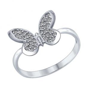 Серебряное кольцо SOKOLOV с фианитом 94012310 фото