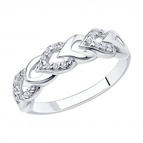 Серебряное кольцо SOKOLOV с фианитом 94012332 фото