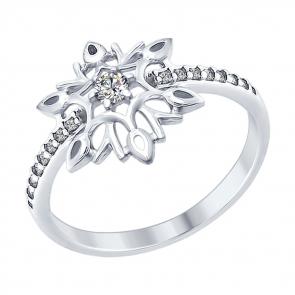 Серебряное кольцо SOKOLOV с фианитом 94012367 фото