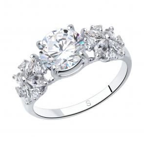 Серебряное кольцо SOKOLOV с фианитом 94012395-91 фото