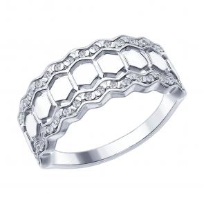 Серебряное кольцо SOKOLOV с фианитом 94012406 фото