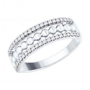 Серебряное кольцо SOKOLOV с фианитом 94012445 фото