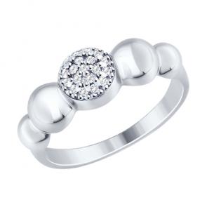 Серебряное кольцо SOKOLOV с фианитом 94012468 фото