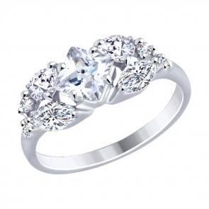 Серебряное кольцо SOKOLOV с фианитом 94012484 фото