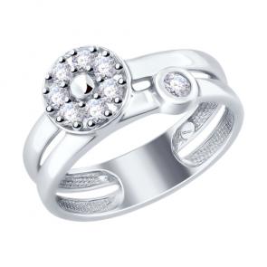 Серебряное кольцо SOKOLOV с фианитом 94012496 фото