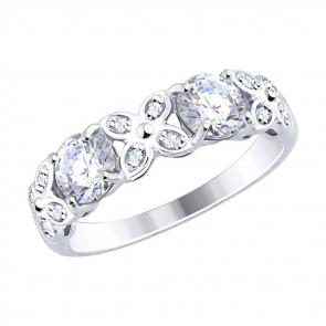 Серебряное кольцо SOKOLOV с фианитом 94012501 фото