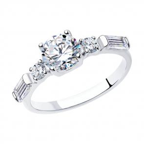 Серебряное кольцо SOKOLOV с фианитом 94012521 фото