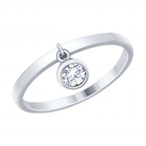 Серебряное кольцо SOKOLOV с подвижным фианитом 94012526 фото
