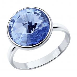 Серебряное кольцо SOKOLOV с кристаллом Swarovski 94012606 фото