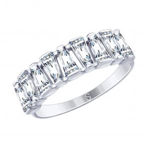 Серебряное кольцо SOKOLOV с фианитом 94012644 фото