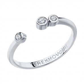 Серебряное кольцо SOKOLOV с фианитом 94012652 фото