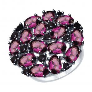 Серебряное кольцо SOKOLOV с фианитом и кристаллом Swarovski 94012682 фото
