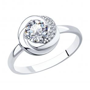 Серебряное кольцо SOKOLOV с фианитом 94012691 фото