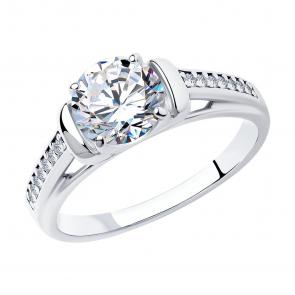 Серебряное кольцо SOKOLOV с фианитом 94012692 фото