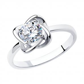 Серебряное кольцо SOKOLOV с фианитом 94012694 фото