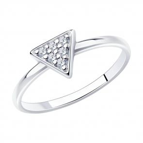 Серебряное кольцо SOKOLOV с фианитом 94012707 фото