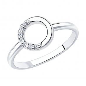 Серебряное кольцо SOKOLOV с фианитом 94012716-91 фото
