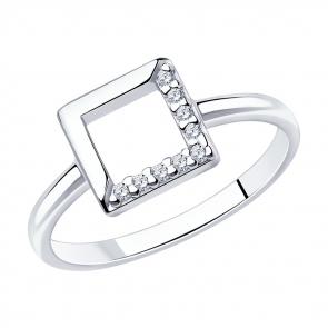Серебряное кольцо SOKOLOV с фианитом 94012741 фото
