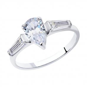 Серебряное кольцо SOKOLOV с фианитом 94012745 фото