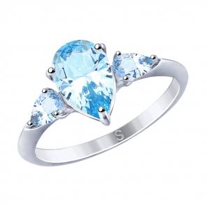 Серебряное кольцо SOKOLOV с фианитом 94012749 фото