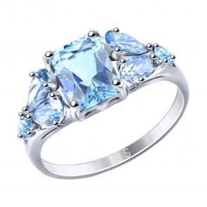 Серебряное кольцо SOKOLOV с фианитом 94012760 фото