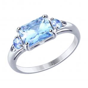 Серебряное кольцо SOKOLOV с фианитом 94012763 фото