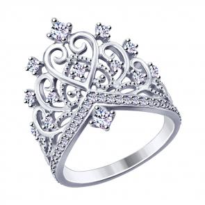 Серебряное кольцо SOKOLOV с фианитом 94012777 фото