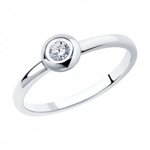 Серебряное кольцо SOKOLOV с фианитом 94012791 фото