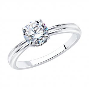 Серебряное кольцо SOKOLOV с фианитом 94012810 фото