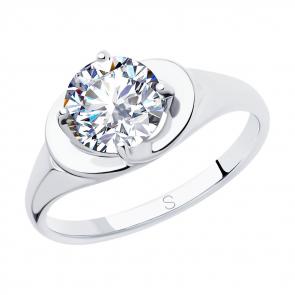 Серебряное кольцо SOKOLOV с фианитом 94012825 фото